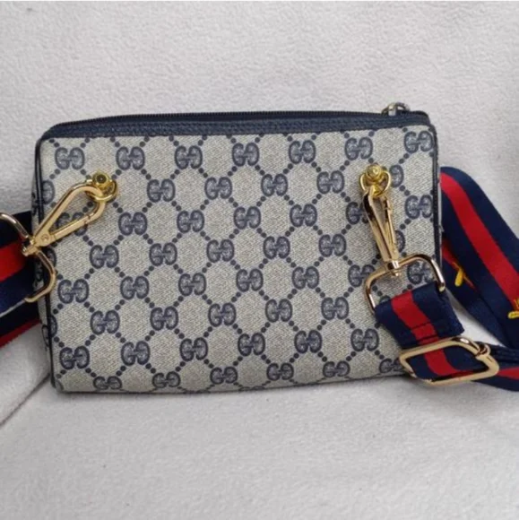 Authentic Vintage Gucci GG Monogram Supreme Clutch Fanny Bum Waist Belt Bag - Picture 4 of 11